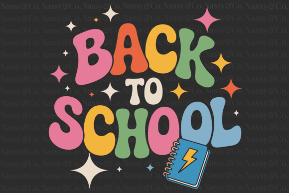 Back to School Groovy Retro Preppy PNG