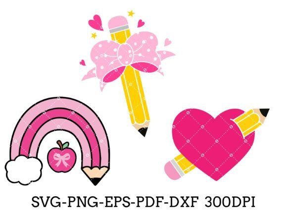 Back to School Pencil Bow SVG Bundle