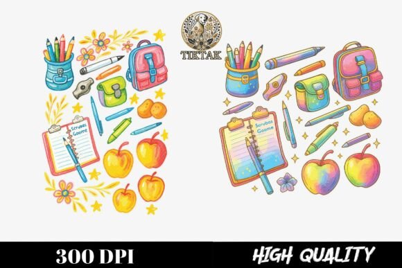 Back to School Watercolor Crayon Bundle: A Creative Must-Have for Educators and Designers