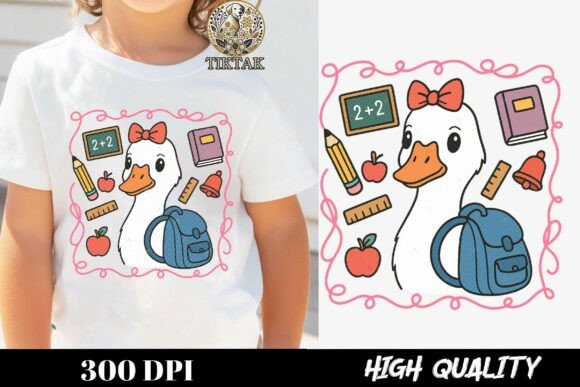 Cute School Goose Back to School Duck: A Kawaii Illustration for Every Student and Educator