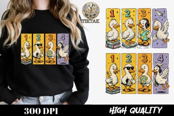 Funny School Duck Back to School Clipart