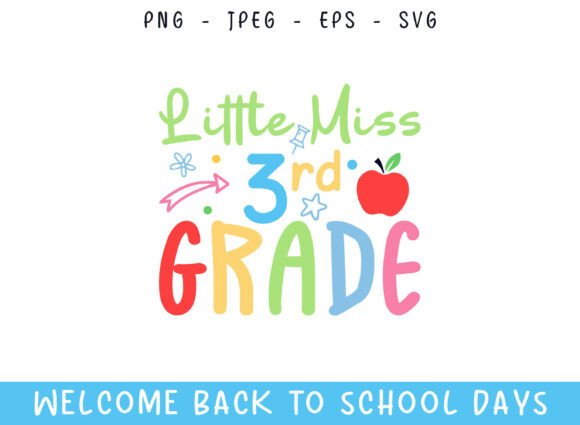 Little Miss 3rd Grade Back to School Day: A Versatile Design for Creative and Commercial Use