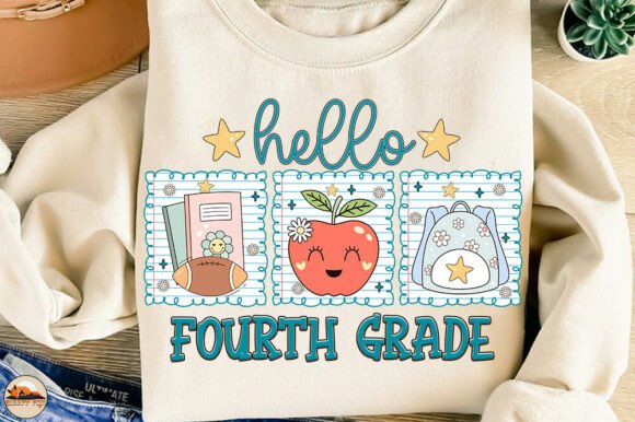 Preppy Fourth Grade, Back to School PNG: A Versatile Design for Creative Projects