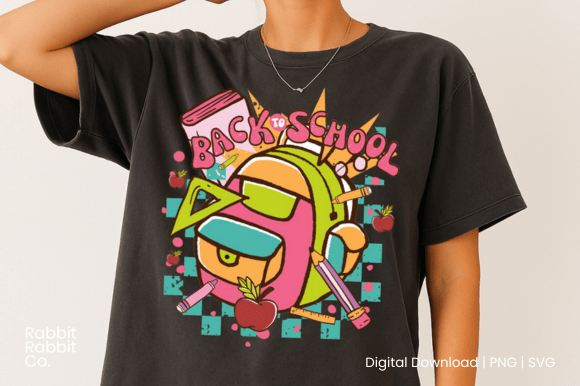 Retro Bag Back to School PNG SVG