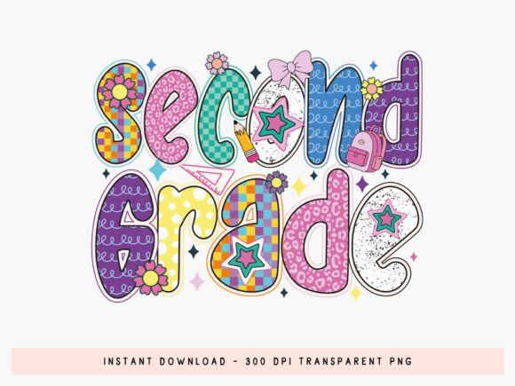 Second Grade - Back to School Preppy PNG: A Versatile Design for Creative and Commercial Use